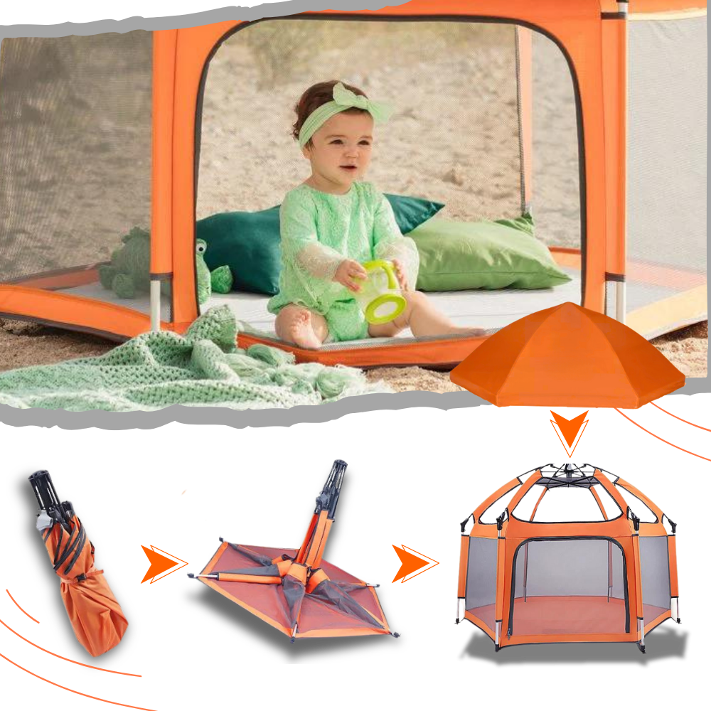 Pop-up netting-lekegrind for barn