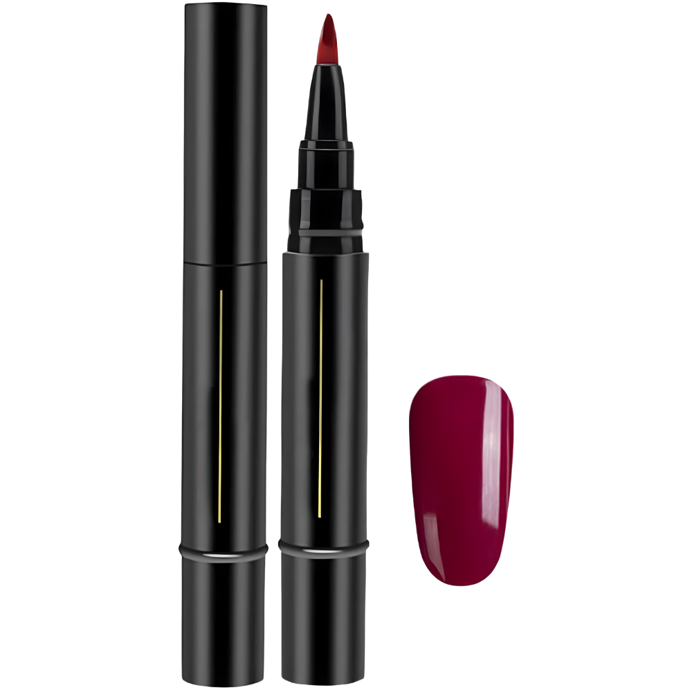 Hurtigtørkende Neglelakkpen -Dyp Vinrød - Ozerty