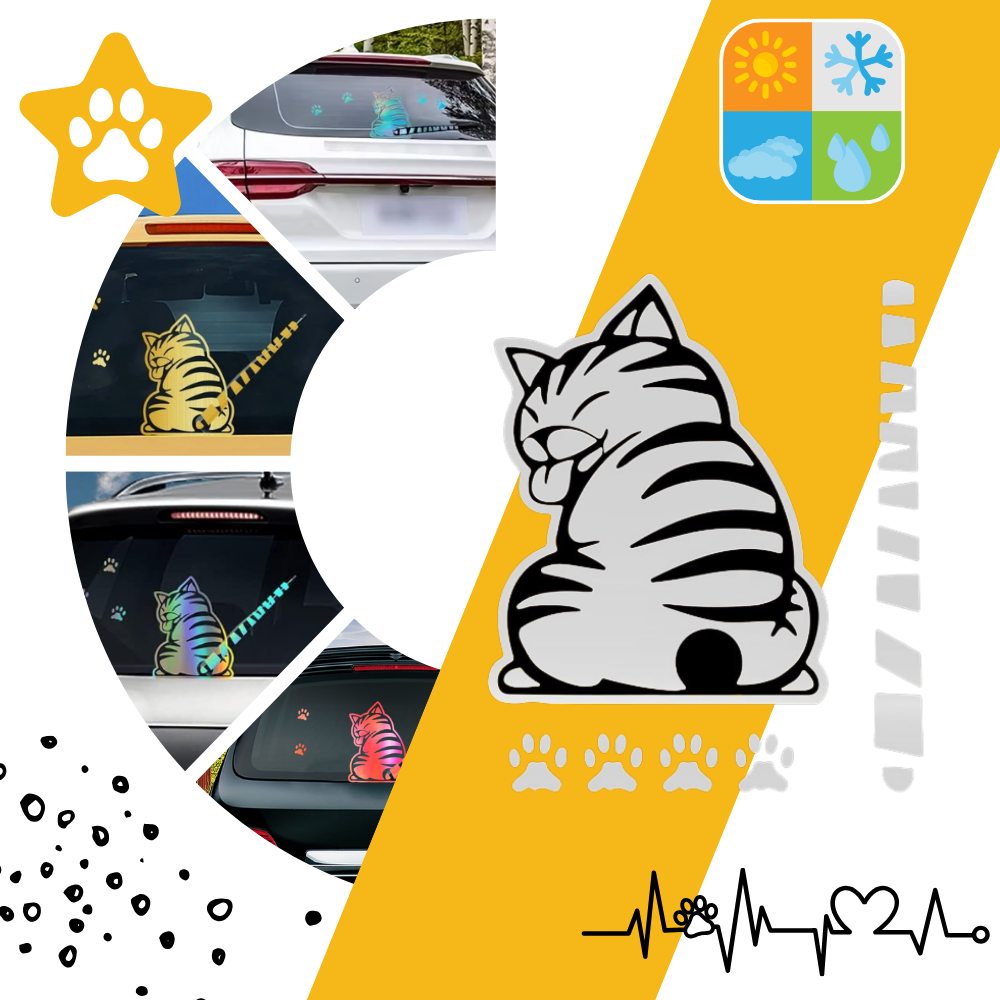 Kult Klistremerke med Kattemotiv - Ozerty