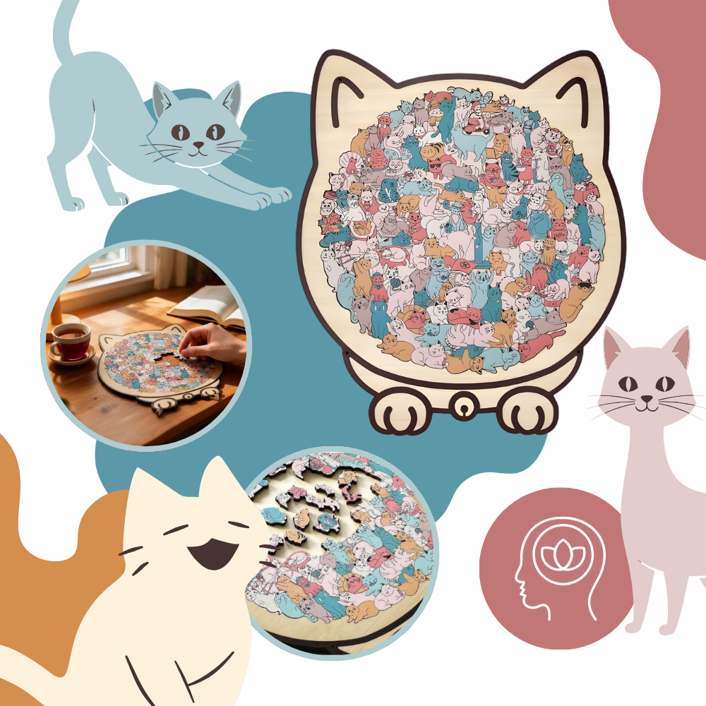 Avslappende Puslespill med Kattemotiv - Ozerty