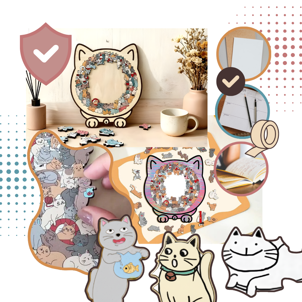 Avslappende Puslespill med Kattemotiv - Ozerty