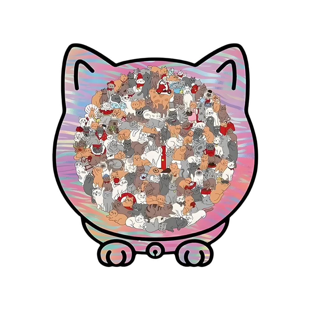 Avslappende Puslespill med Kattemotiv -Regnbue Katt - Ozerty