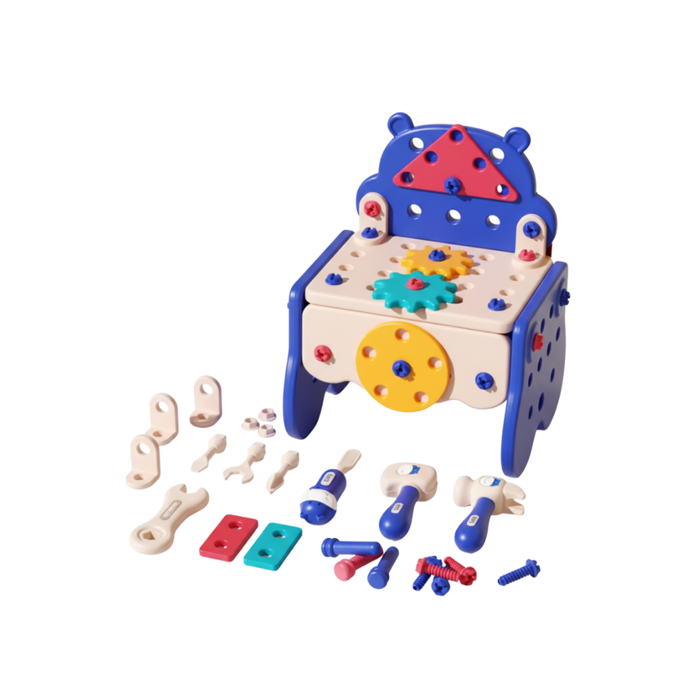 Skruepuslespill Barne-Verktøykasse -Blå - Ozerty