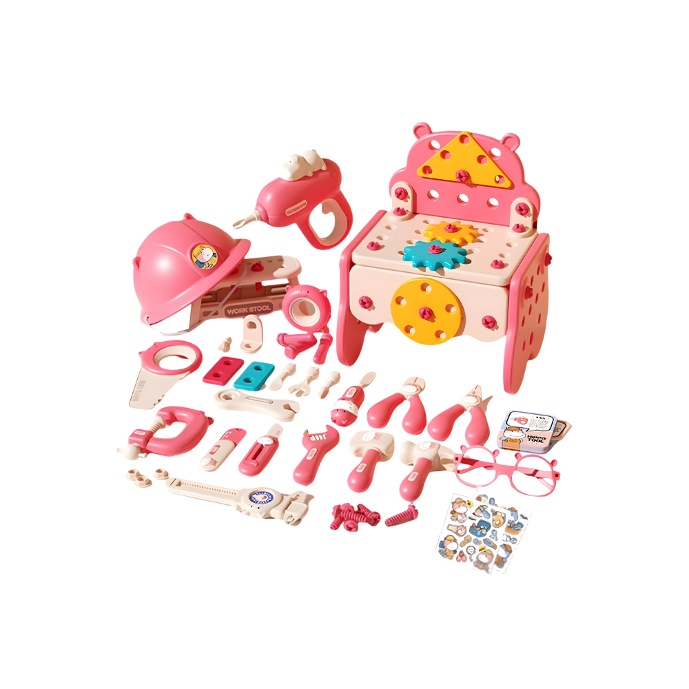 Skruepuslespill Barne-Verktøykasse -Rosa - Ozerty