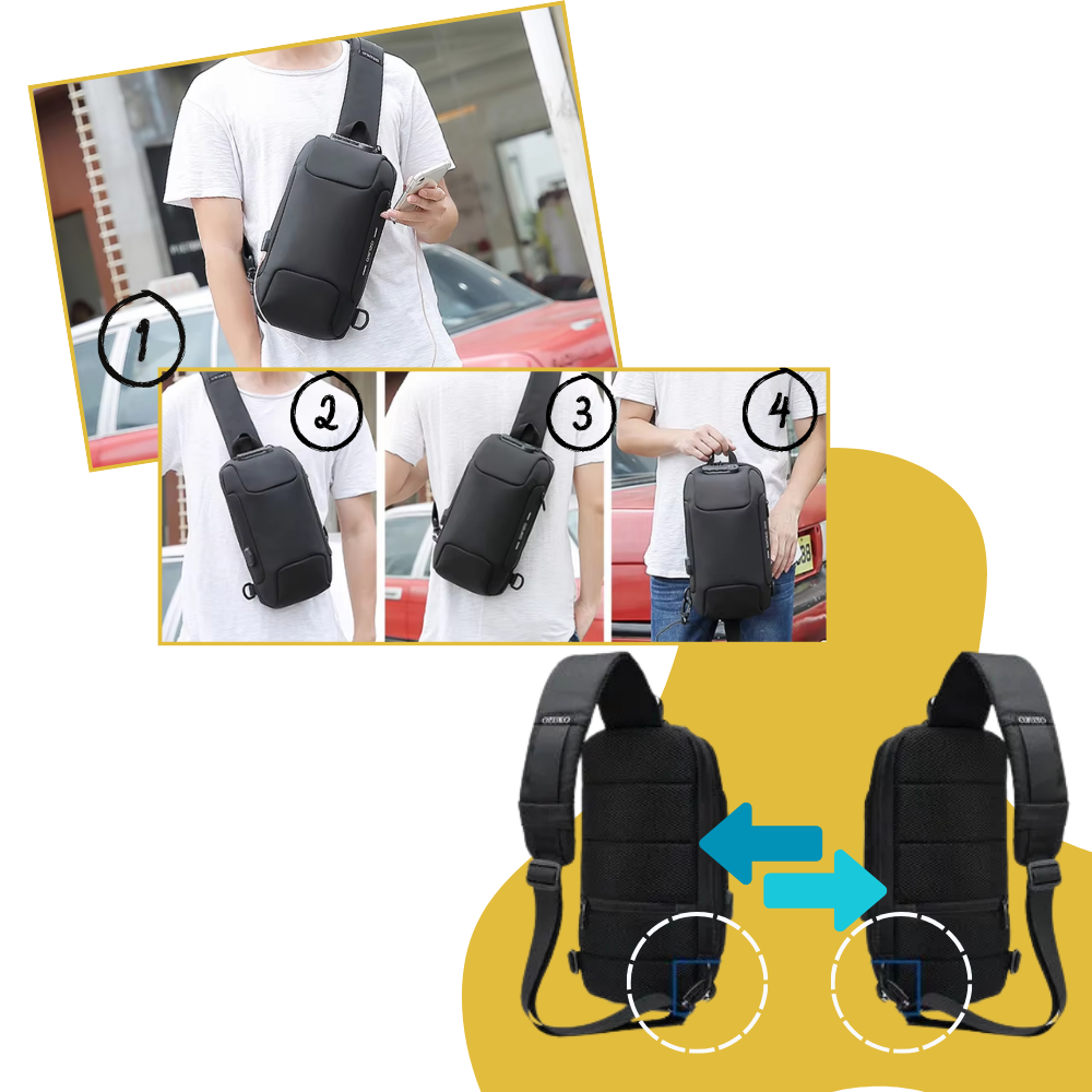 Sikker Crossbody-Bag med Lading - Ozerty