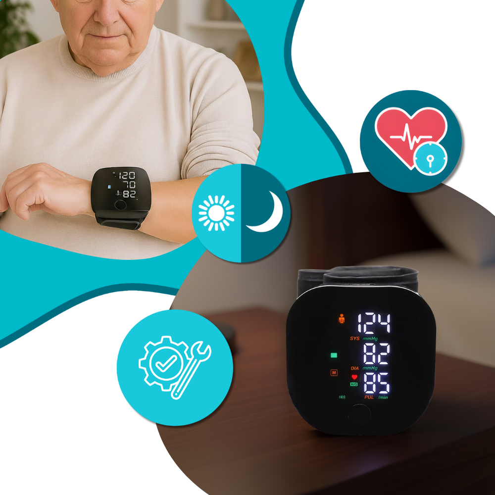 Smart Blodtrykksmåler for Håndleddet - Ozerty