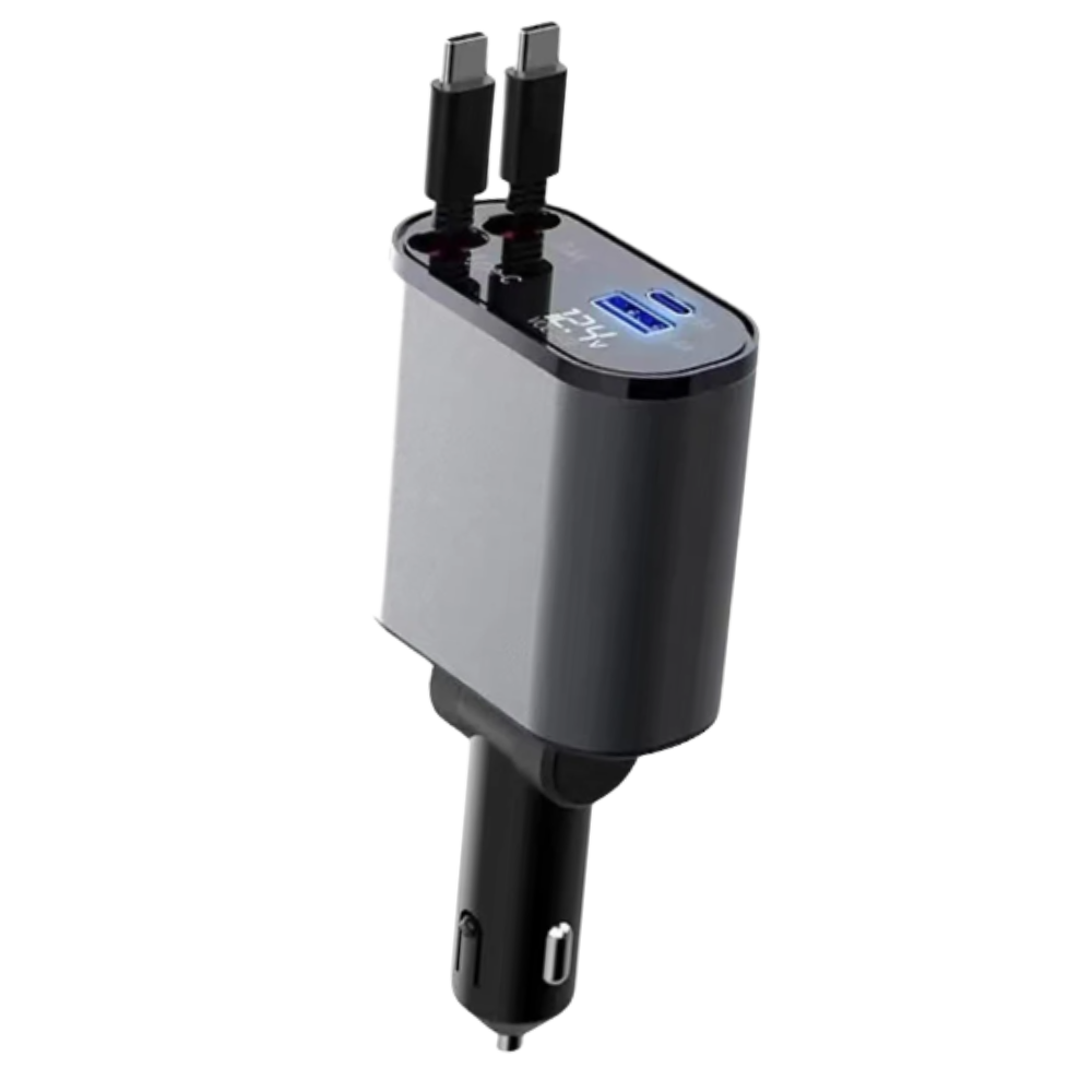 Teleskopisk Bil-Ladestasjon -Dual Type C - Ozerty