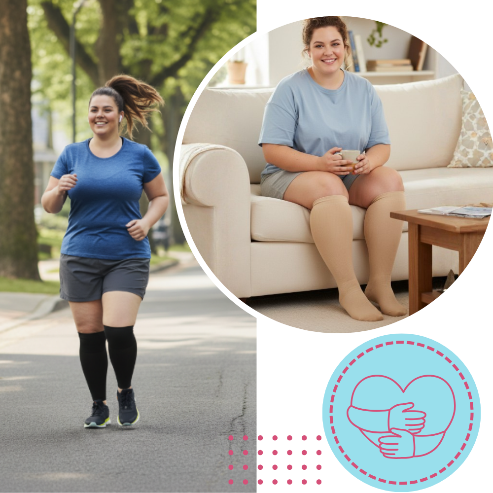 Bred, Pustende Kompresjonsstrømpe - Ozerty