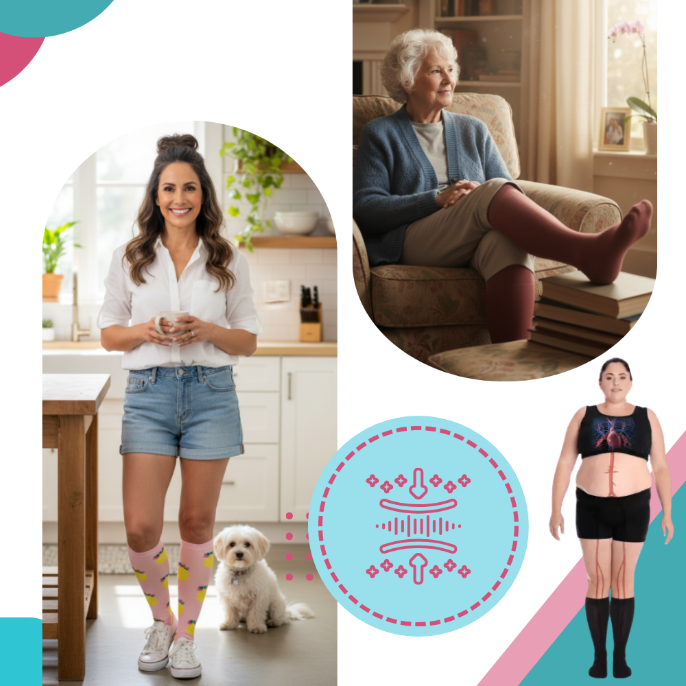 Bred, Pustende Kompresjonsstrømpe - Ozerty