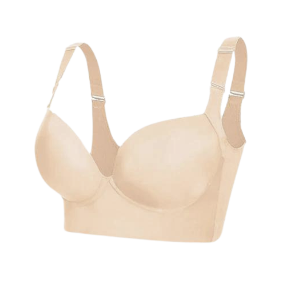 Formende BH med Innlemmede Brede Sidevinger -Beige - Ozerty