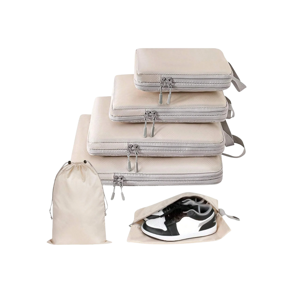 Zip Compress Bagasjeorganiserer -Beige - Ozerty