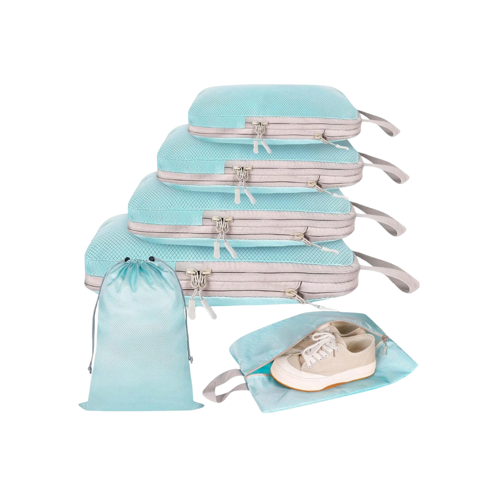 Zip Compress Bagasjeorganiserer -Blå - Ozerty