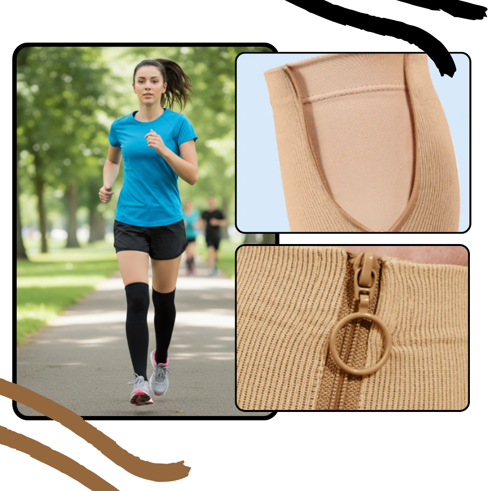 Knehøye Kompresjonsstrømper Med Glidelås - Ozerty