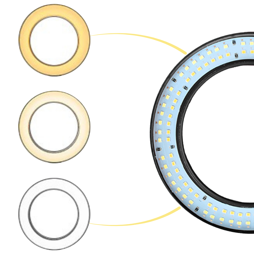 16 cm LED ringlys med stativ - Ozerty
