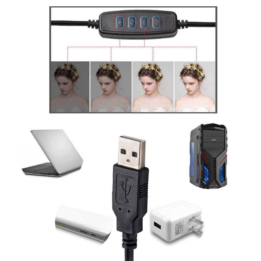 16 cm LED ringlys med stativ - Ozerty