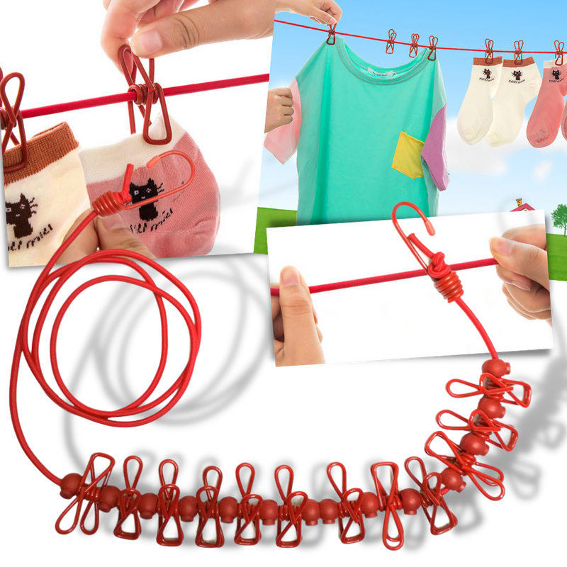 4m stretch campingklessnor med knagger - Ozerty