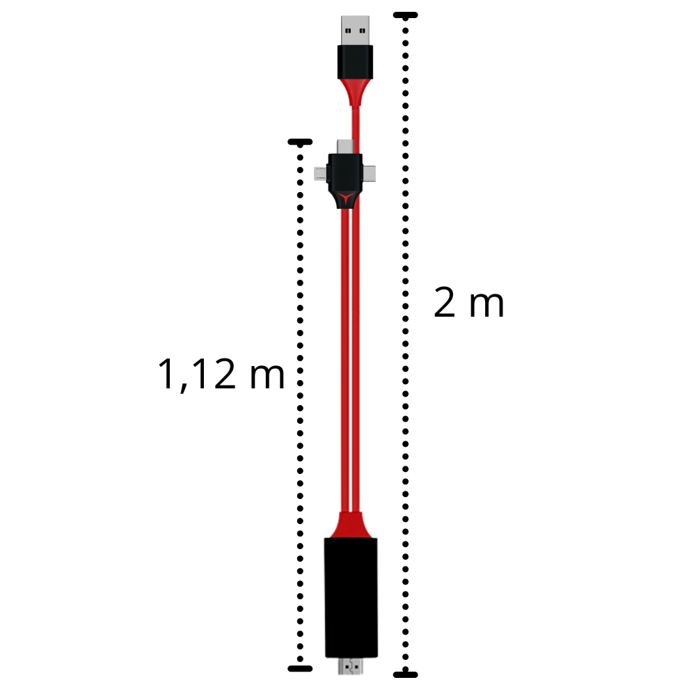 HDMI-adapterkabel for telefoner og nettbrett  - Ozerty
