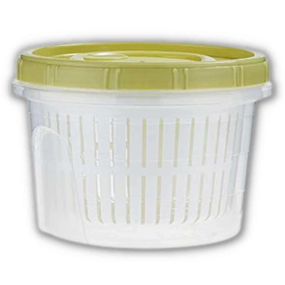 Stackable food container with drain