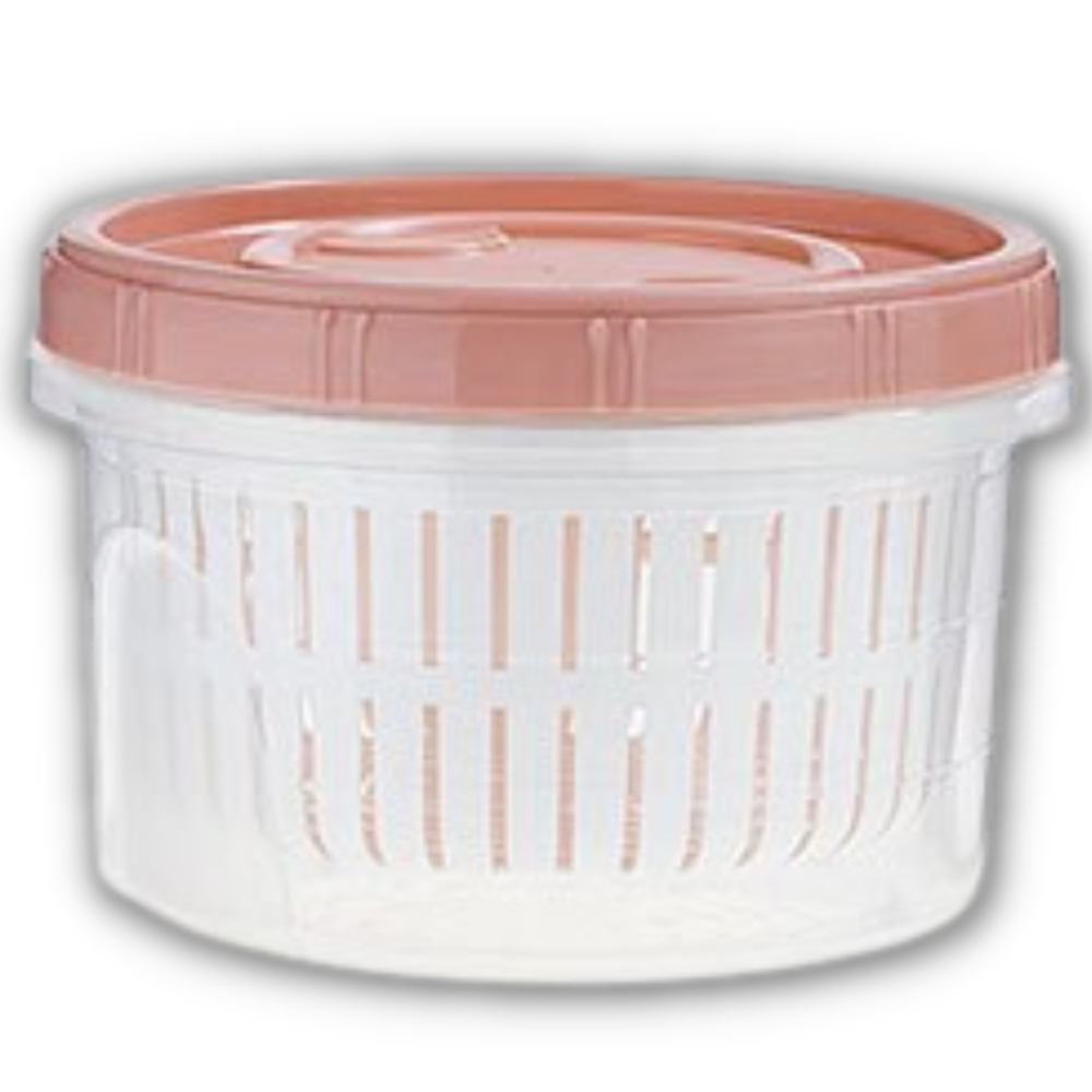 Stackable food container with drain