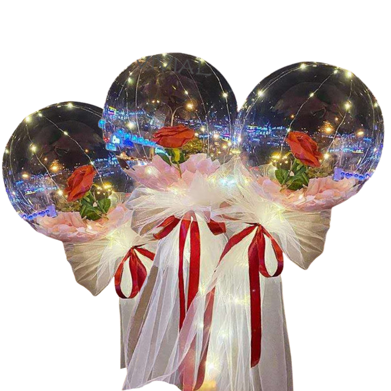 Vakker Rose LED-ballong  - Ozerty