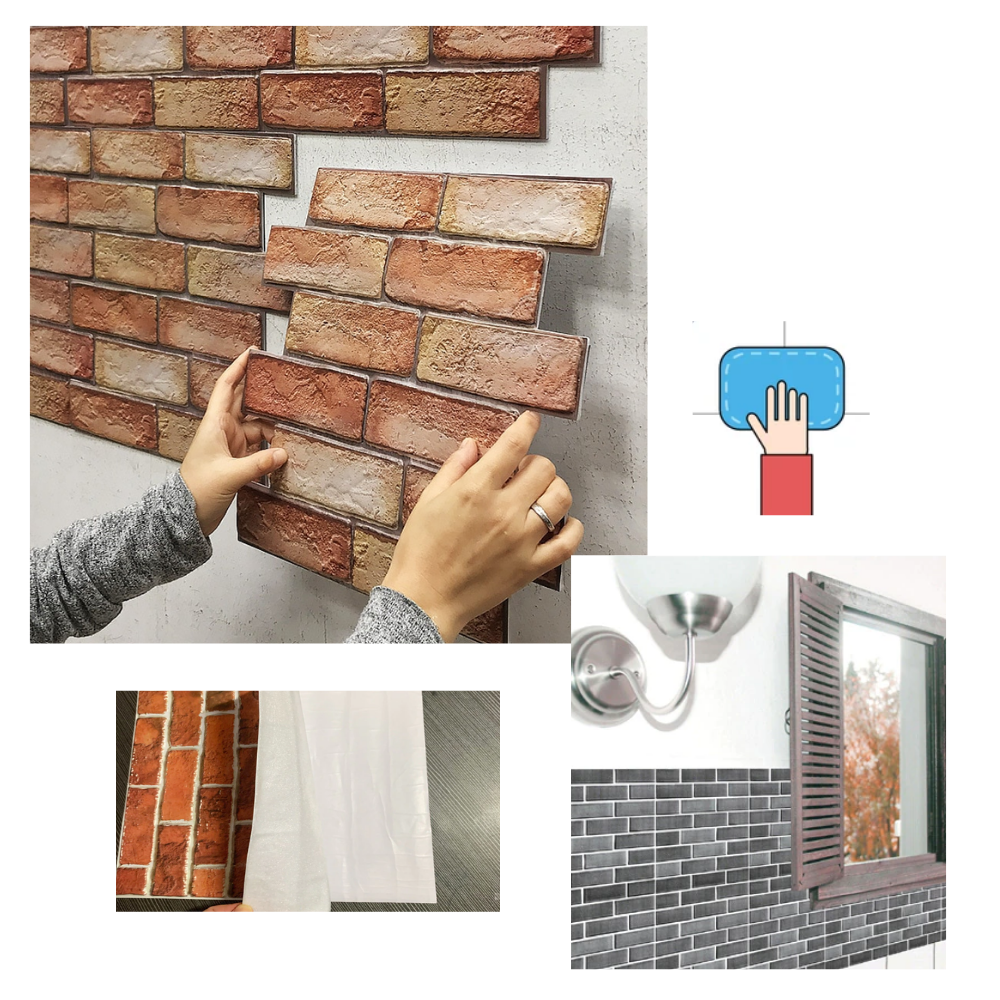 Peel and Stick 3D Foam Veggfliser  - Ozerty