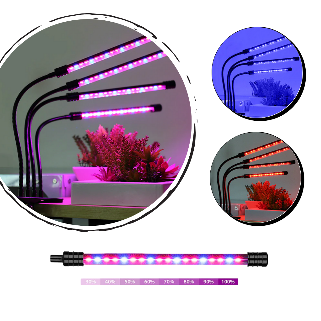 4-hodet LED USB innendørs vekstlys - Ozerty