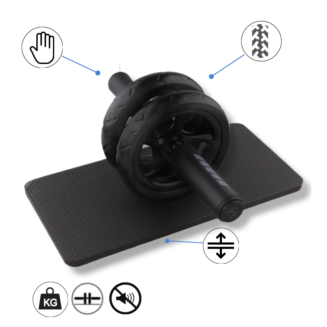 Abs-roller med polstrede grep - Ozerty