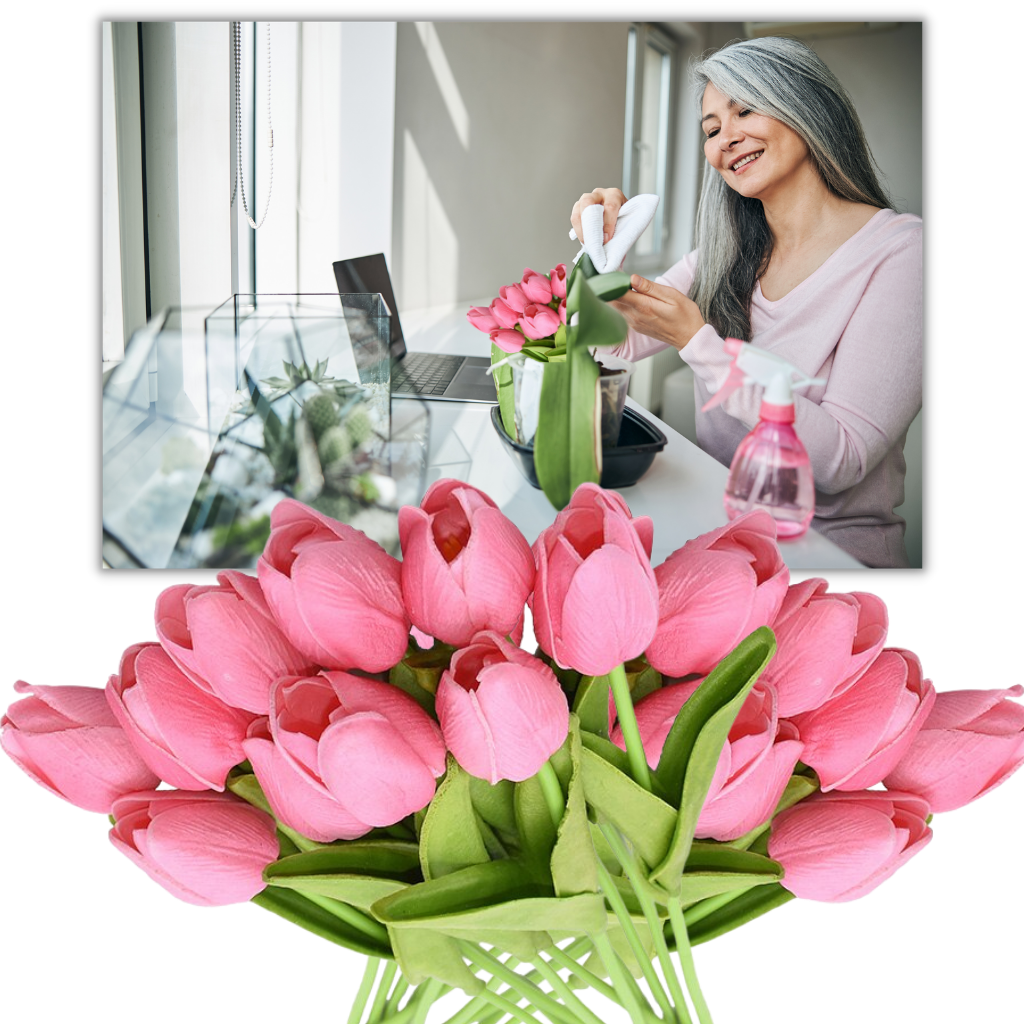 Kunstige tulipanblomster (10 stk) - Ozerty