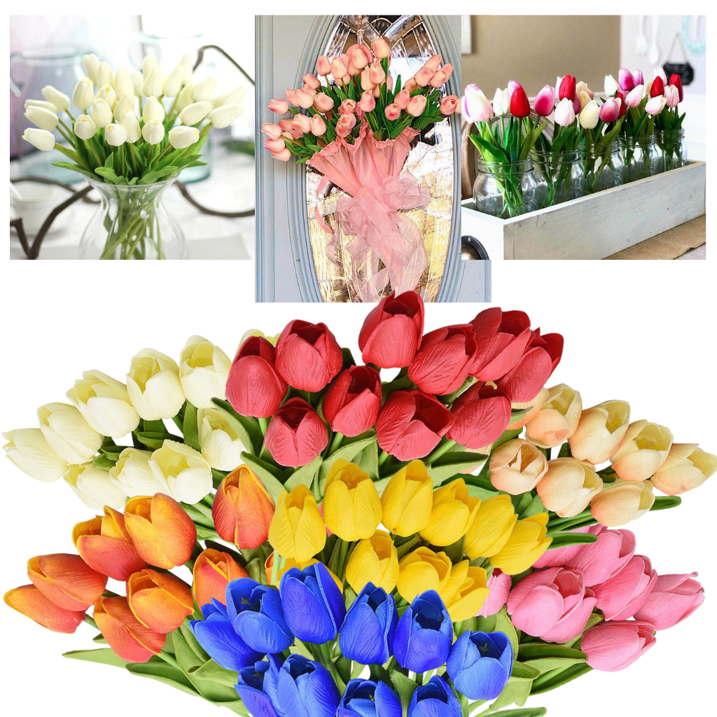 Kunstige tulipanblomster (10 stk) - Ozerty