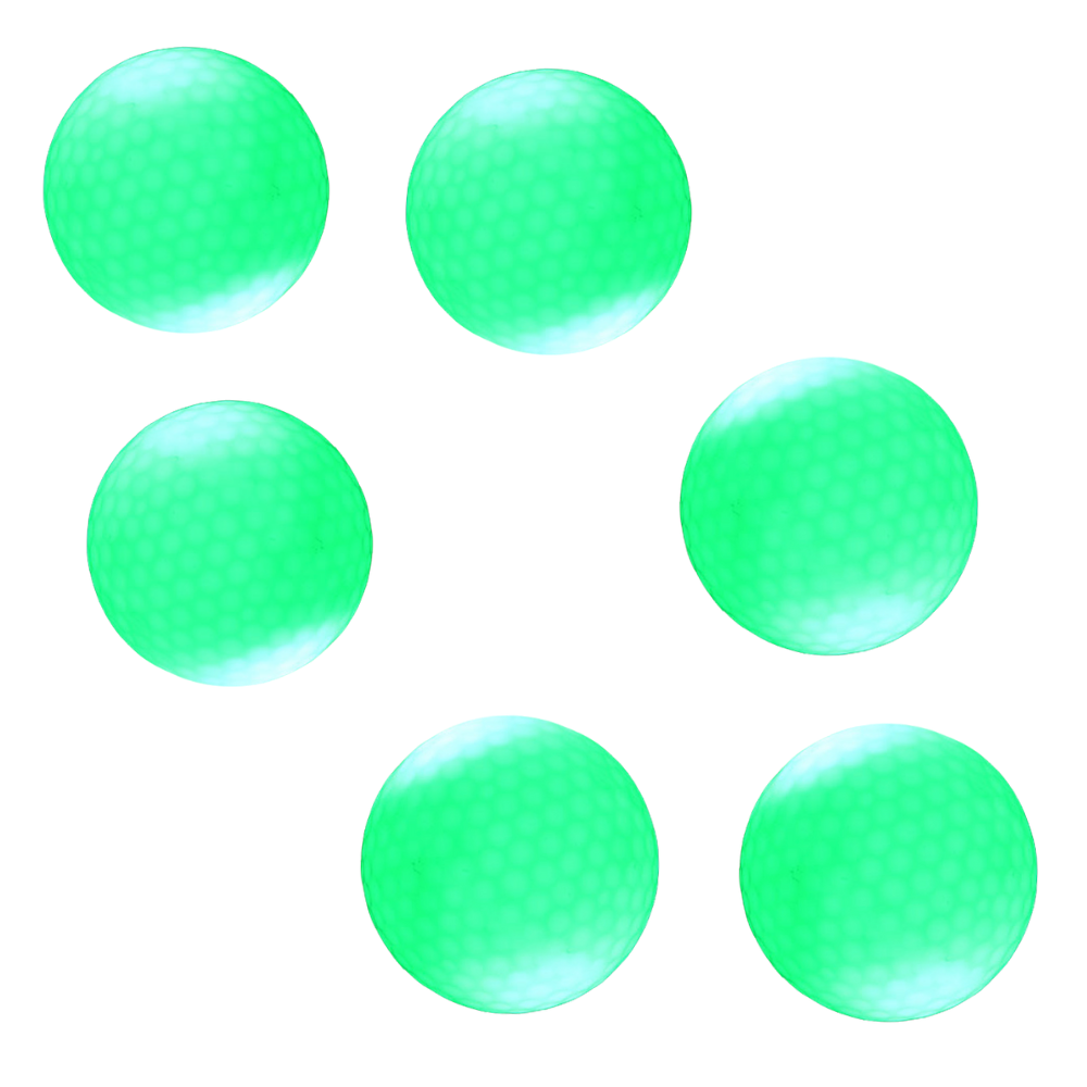 Pakke med 6 golfballer med LED-lys