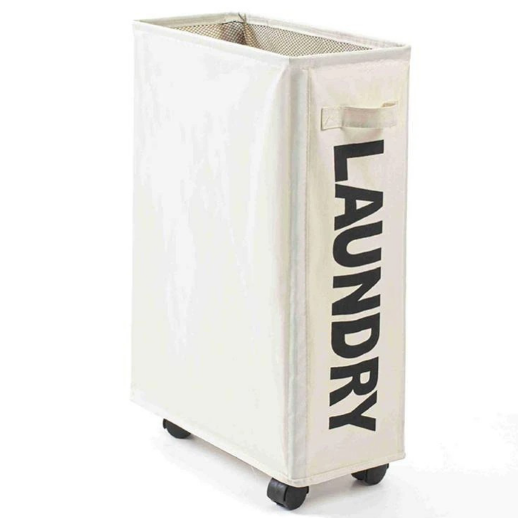 Portable laundry basket with wheels